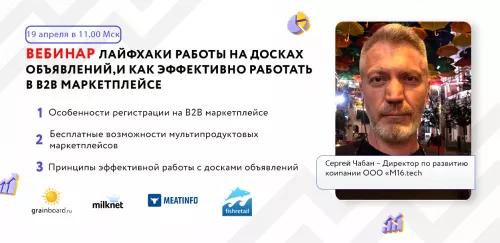 БЕСПЛАТНЫЙ вебинар на тему: «Лайфхаки работы на досках объявлений, и как эффективно работать в B2B маркетплейсе»