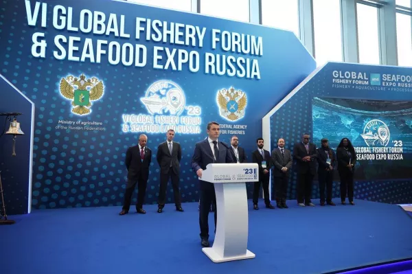 Руководитель Росрыболовства Илья Шестаков выступил на официальной церемонии открытия VI Международного рыбопромышленного форума и Выставки рыбной индустрии, морепродуктов и технологий, Санкт-Петербург, 27 сентября